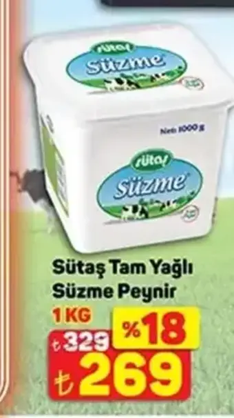 Sütaş Tam Yağlı Süzme Peynir 1 KG