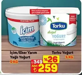 İçim / Eker / Torku Yarım Yağlı Yoğurt 5 KG
