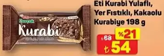Eti Kurabi Yulaflı Yer Fıstıklı Kakaolu Kurabiye 198 g