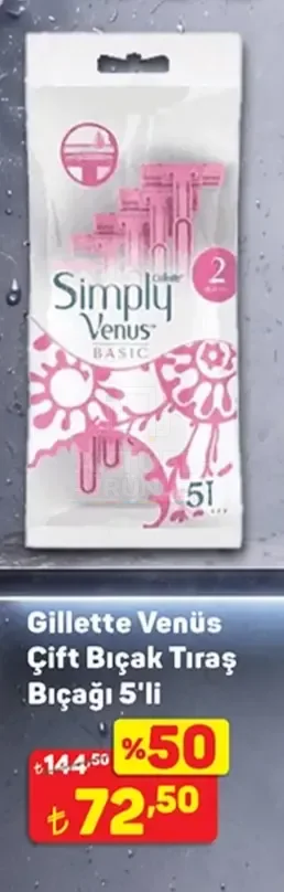 Gillette Venüs Çift Bıçak Tıraş Bıçağı 5'li