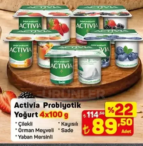 Activia Probiyotik Yoğurt Çeşitleri 4x100 g