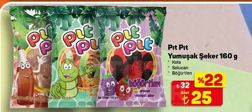Pıt Pıt Yumuşak Şeker Çeşitleri 160 g
