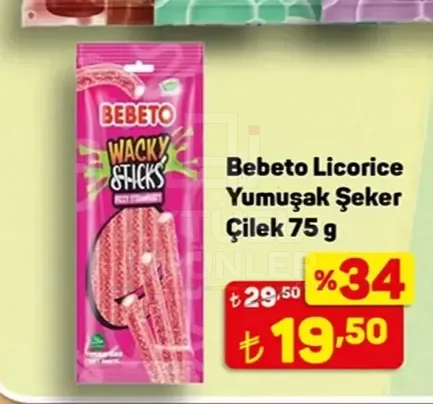 Bebeto Licorice Yumuşak Şeker Çilek 75 g