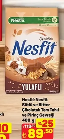 Nestlé Nesfit Çikolatalı Tam Tahıl ve Pirinç Gevreği 400 g