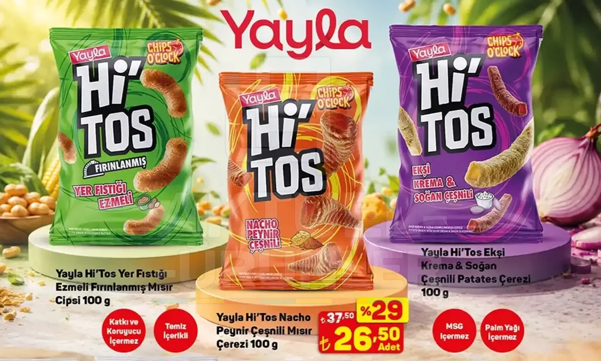 Yayla Hi'Tos Fırınlanmış Cips Çeşitleri 100 g