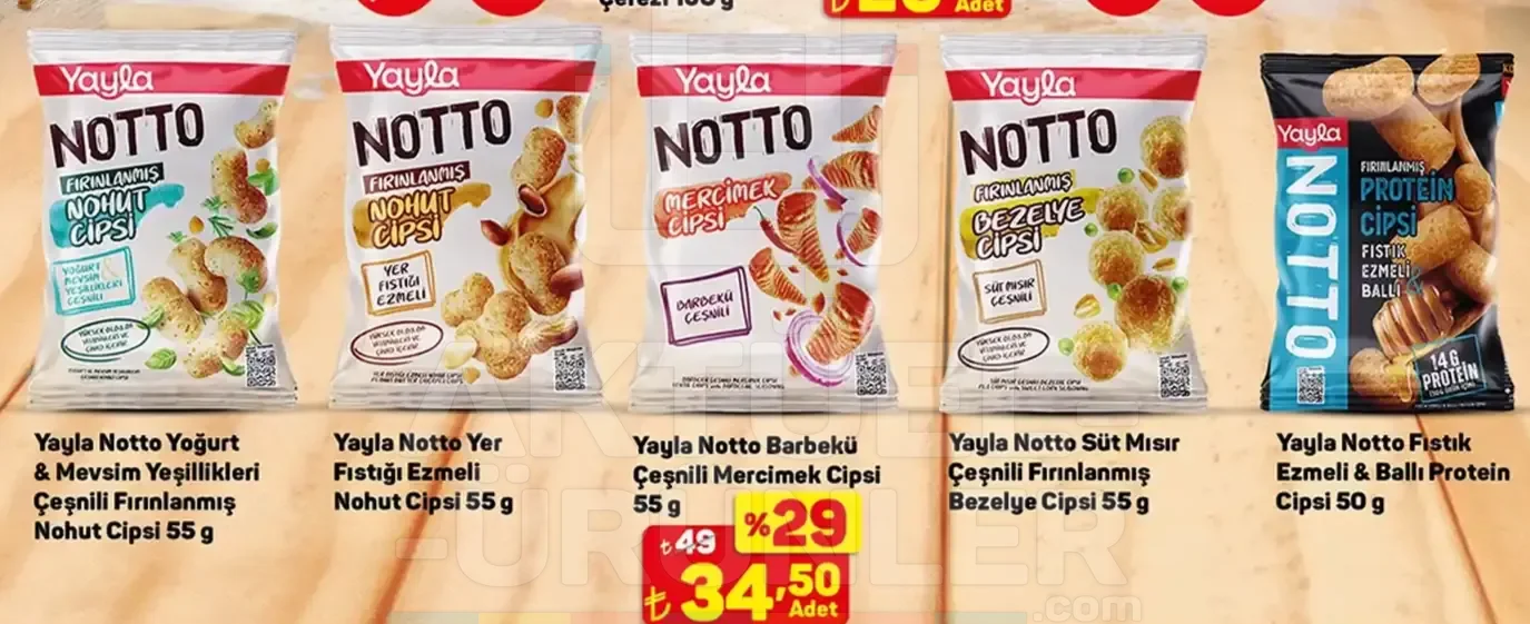 Yayla Notto Fırınlanmış Cips Çeşitleri 50 g / 55 g