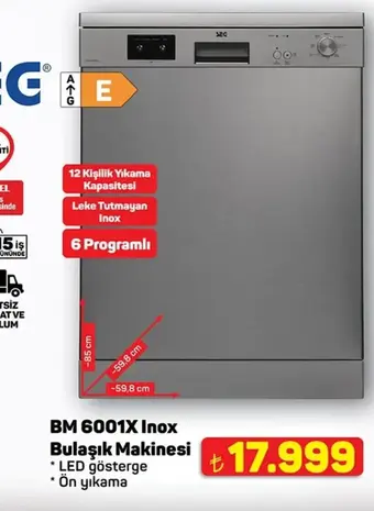 SEG BM 6001X Inox Bulaşık Makinesi