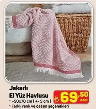 JUNO Jakarlı El Yüz Havlusu (50x70 cm)
