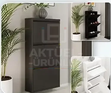 Evdemo 3 Kapaklı Metal Ayakkabılık