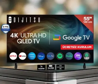 55 İNÇ 4K ULTRA HD QLED GOOGLE TV 55DQ40000