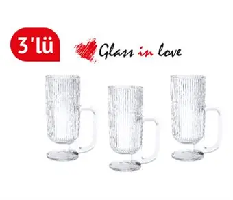 Gravürlü Cam Kahve Fincanı ~ 260 ml