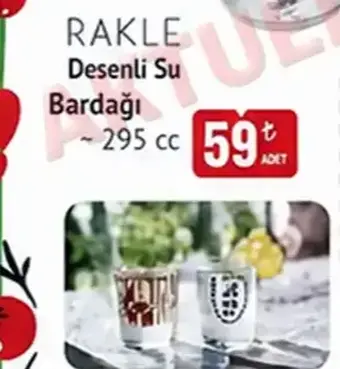 RAKLE Desenli Su Bardağı 295 cc