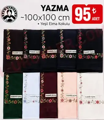 İpekce Yeşil Elma Kokulu Yazma 100x100 cm