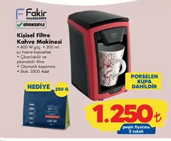 Fakir Kişisel Filtre Kahve Makinesi