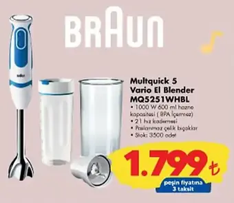 Braun Multiquick 5 Vario El Blender MQ5251WHBL