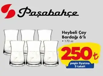 Paşabahçe Heybeli Çay Bardağı 6'lı 170 cc