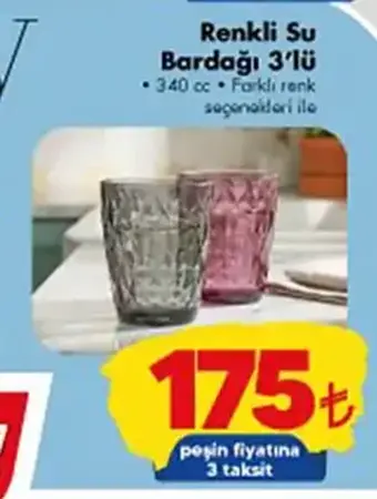 LAV Renkli Su Bardağı 3'lü 340 cc
