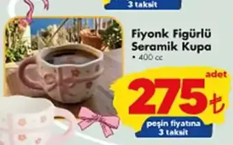 Fiyonk Figürlü Seramik Kupa 400 cc