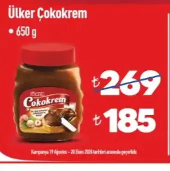 Ülker Çokokrem Kakaolu Fındık Kreması 650 g