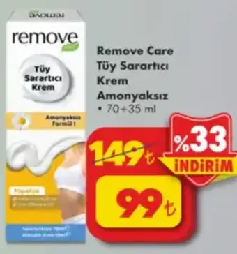 Remove Care Tüy Sarartıcı Krem Amonyaksız 70+35 ml