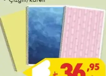 Meteksan A4 Spiralli 72 Yaprak PP Kapak Defter