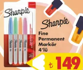 Sharpie Fine Permanent Markör 4'lü
