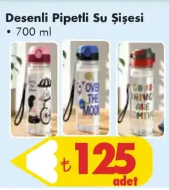 Desenli Pipetli Su Şişesi 700 ml