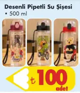 Desenli Pipetli Su Şişesi 500 ml