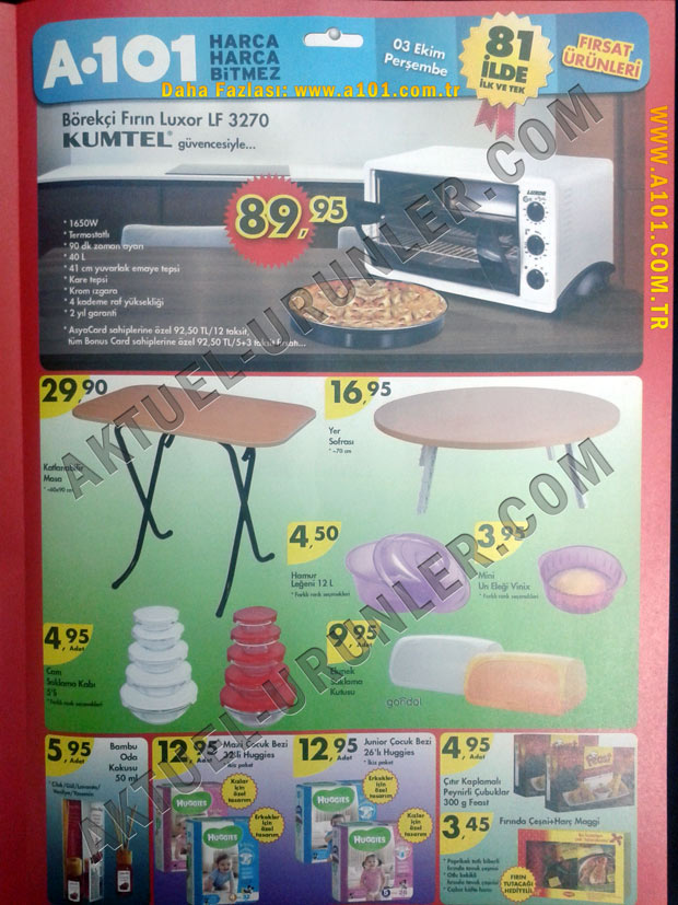 A101 3 Ekim 2013 Aktüel Katalogları Sayfası 3