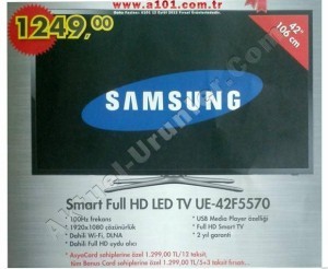A101 Samsung Smart Full HD LED TV UE-42F5570