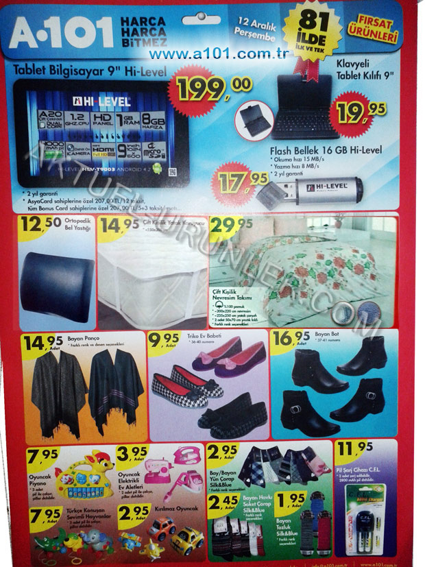 A101 12 Aralık 2013 Aktüel Ürünler Kataloğu Aktüel Ürünler