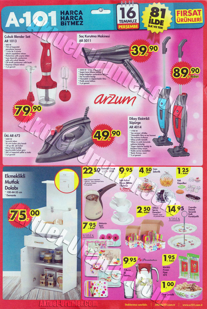 A101 16 Temmuz 2015 Aktüel Katalog Arzum 4