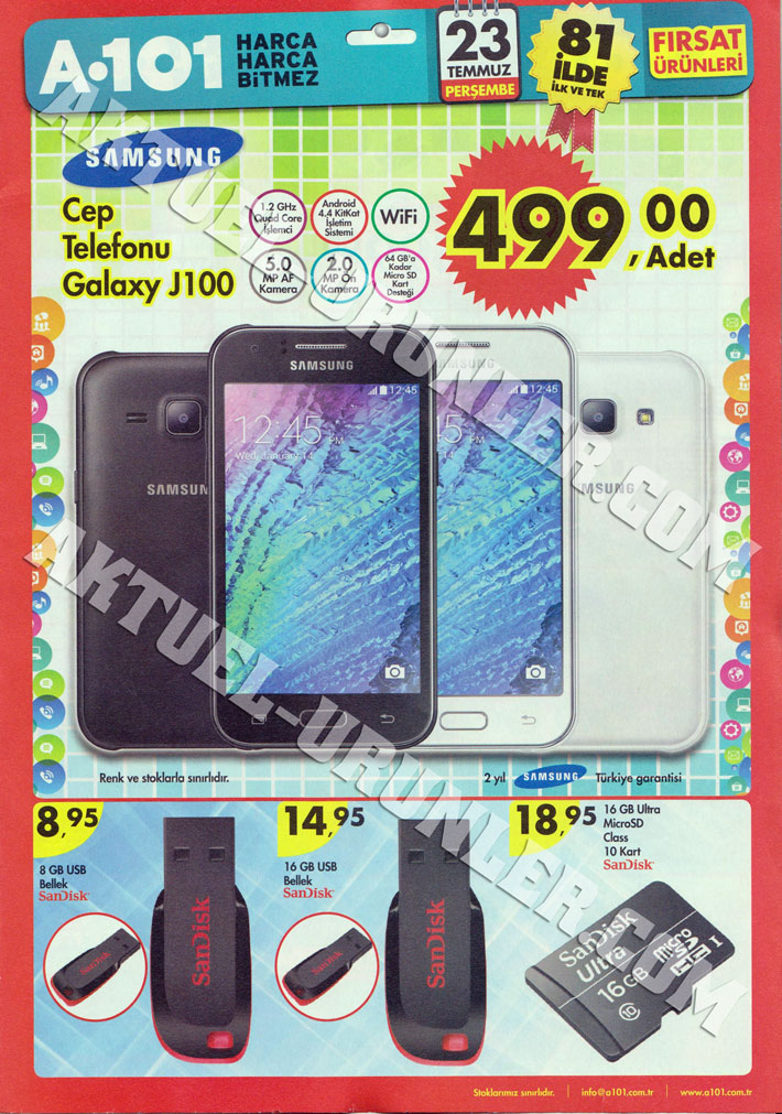 A101 23 Temmuz Aktüel Samsung Galaxy J100 1