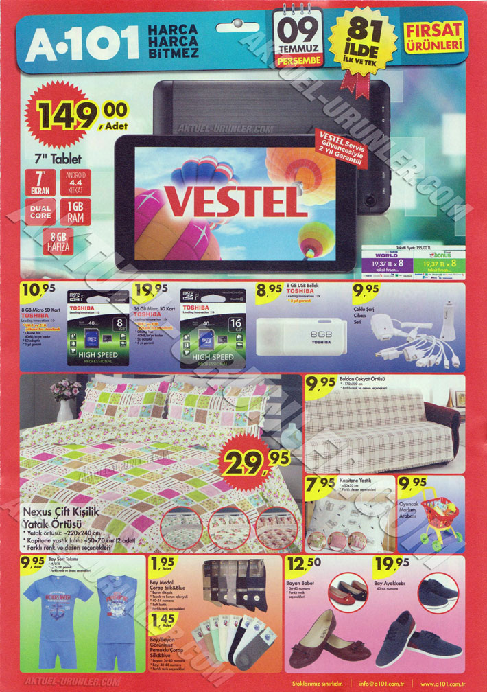 A101 9 Temmuz 2015 Aktüel Vestel Tablet 1