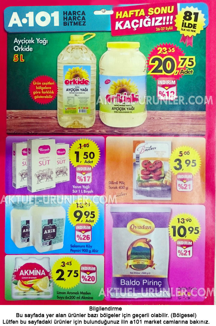 A101 26 Eylül 2015 Hafta Sonu Kaçığız 1