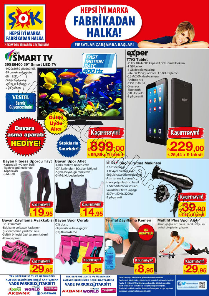 Şok 7 Ekim 2015 Aktüel Ürünleri TV Tablet Sf 3