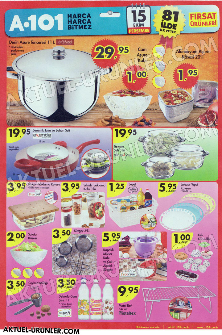 A101 15 Ekim 2015 Aktüel Mutfak Ürünleri