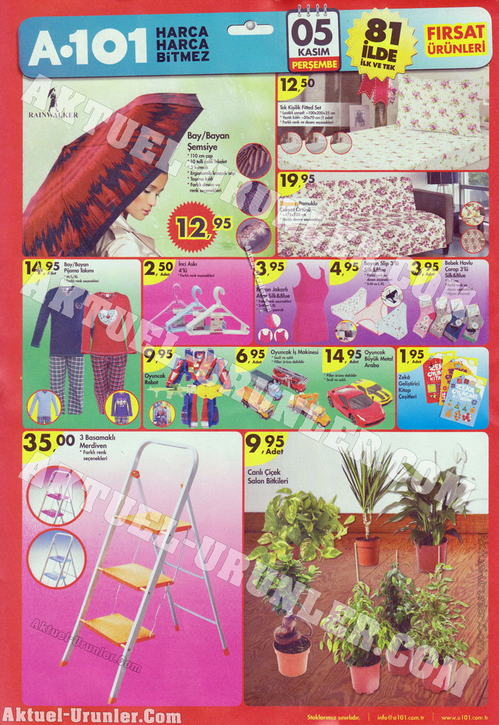 A101 5 Kasım 2015 Aktüel Kataloğu 3 | Tekstil Ürünleri