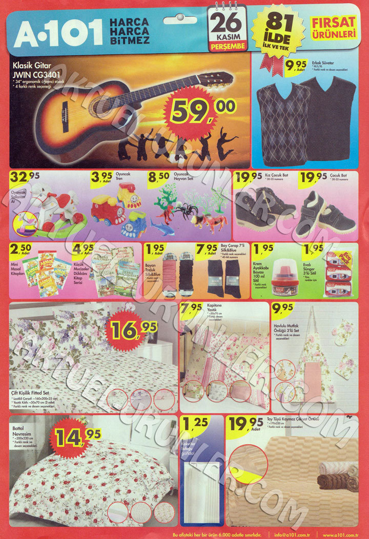 A101 26 Kasım Aktüel Market – Gitar ve Nevresim