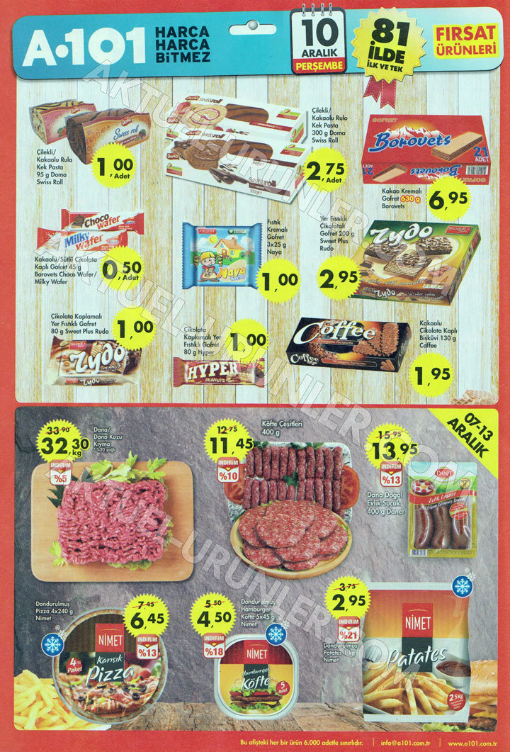 A101 10 Aralık Aktüel Katalog – Gıda ve Et Ürünleri