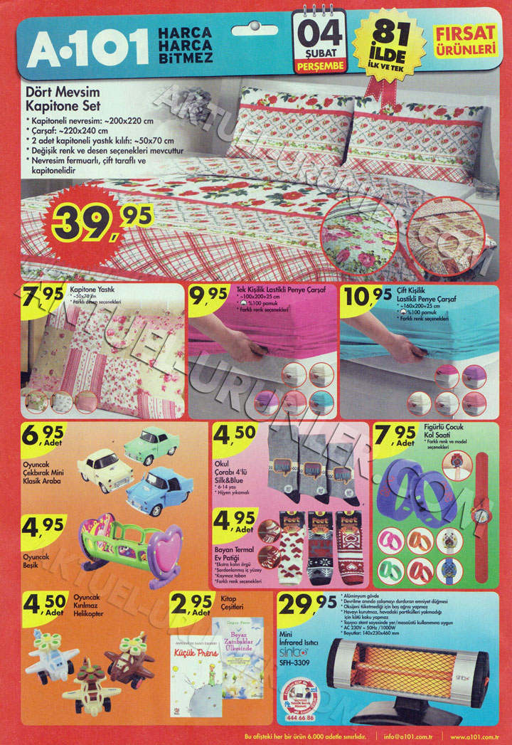 A101 4 Şubat Kapitone Set Ürünleri & Sinbo SFH 3309 Aktüel