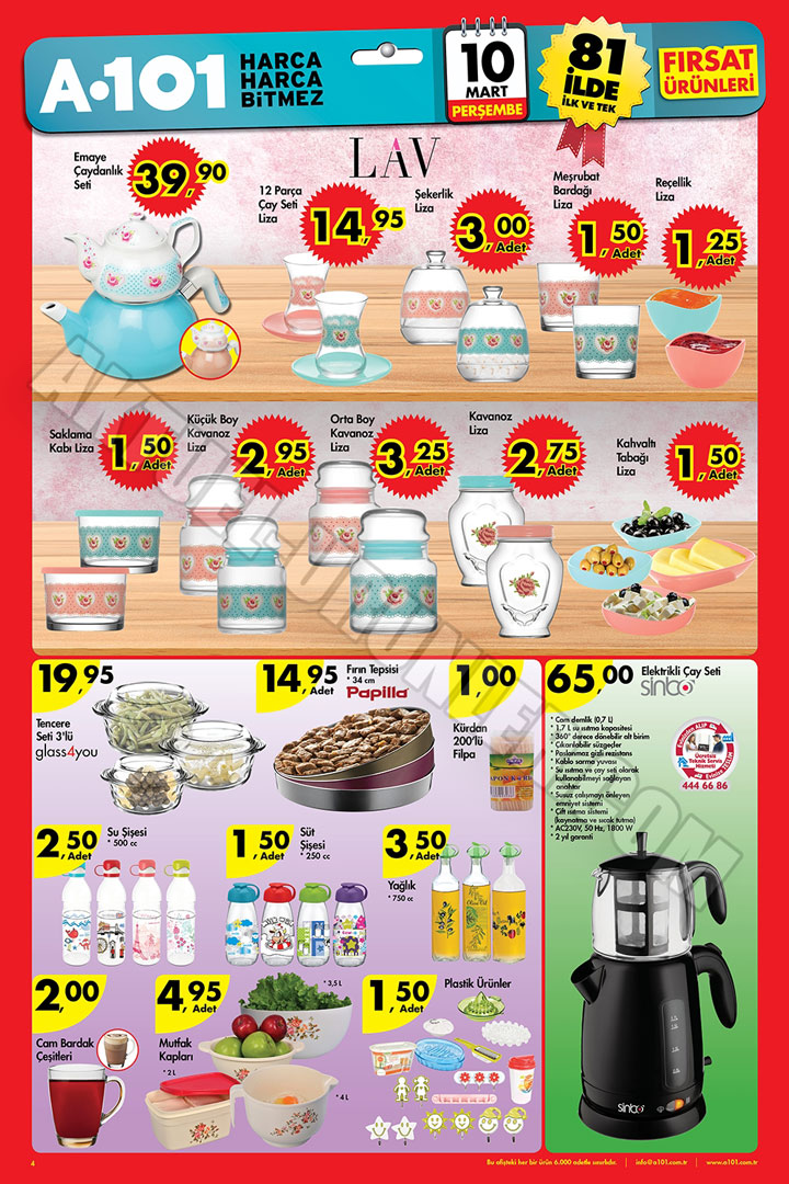A101 10 Mart LAV Ürünler ve Karışık Aktüel Ürünler
