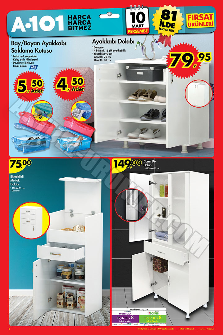 A101 10 Mart Dolap ve Şemsiye Aktüel Ürünleri