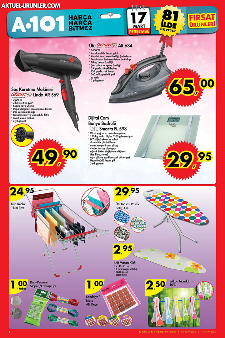 A101 17 Mart Arzum ve Diğer Mutfak Aktüel Ürünler