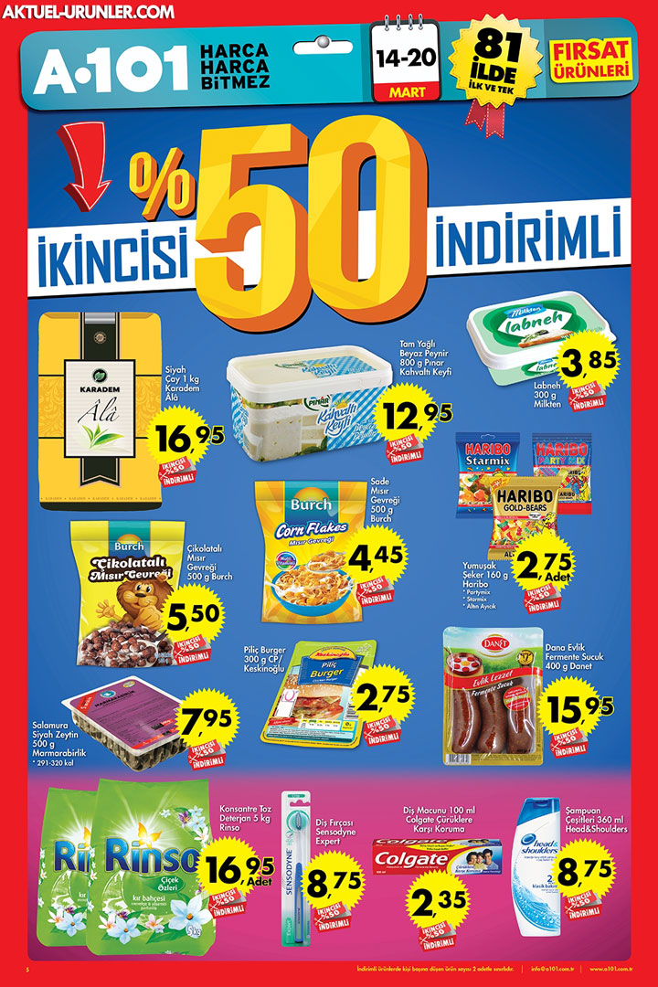 A101 17 Mart İkincisi %50 Aktürel Ürünler