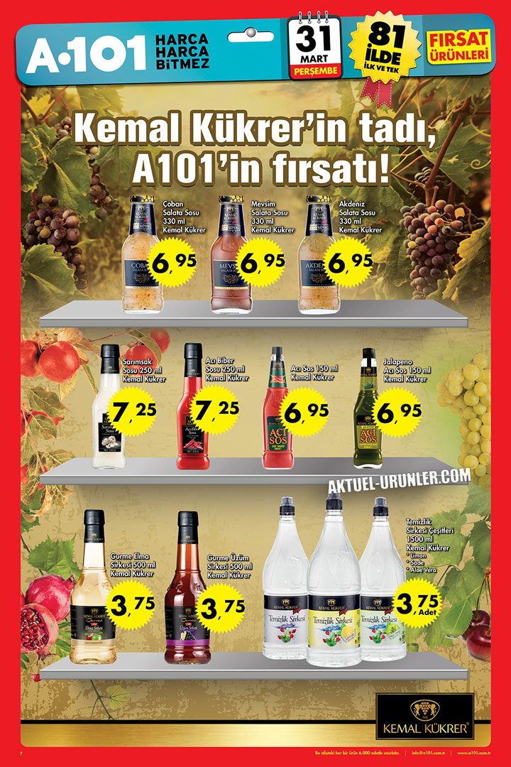 A101 31 Mart Kemal Kükrer Aktüel Ürünleri