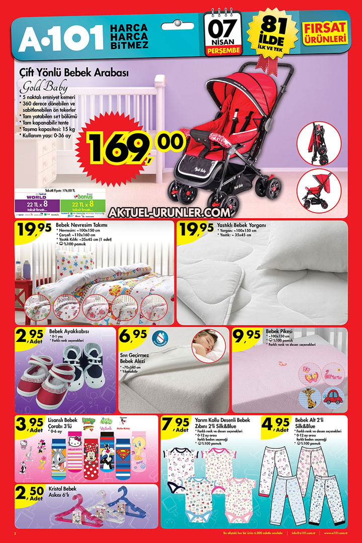 A101 7 Nisan Tam Sayfa Bebek Aktüel Ürünleri
