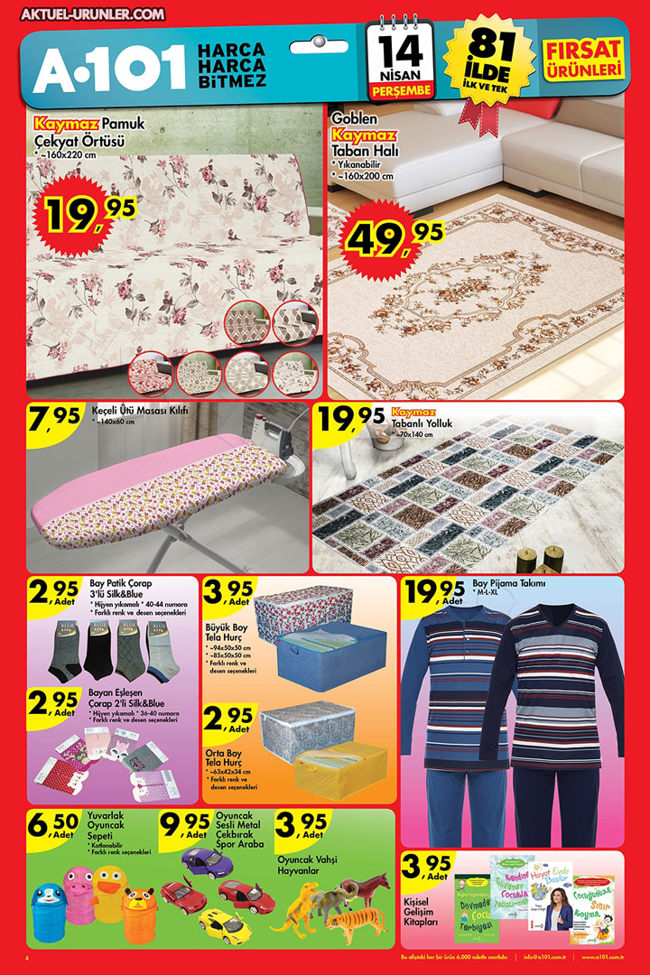 A101 14 Nisan Tekstil Aktüel Ürünleri