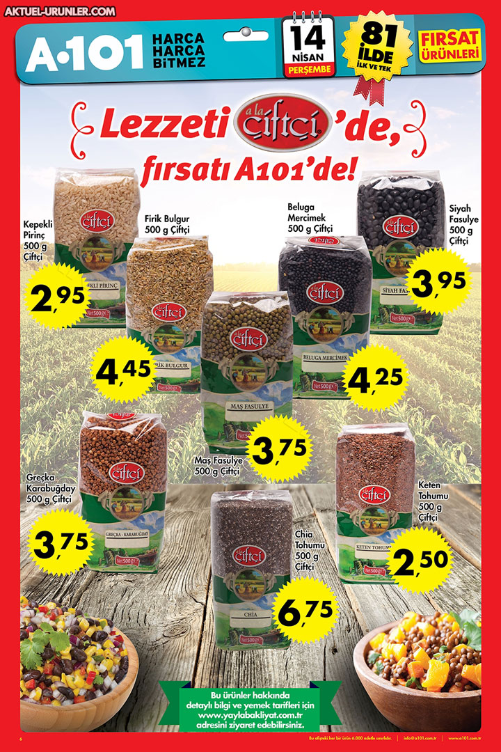 A101 14 Nisan Çiftçi Markalı Aktüel Ürünler