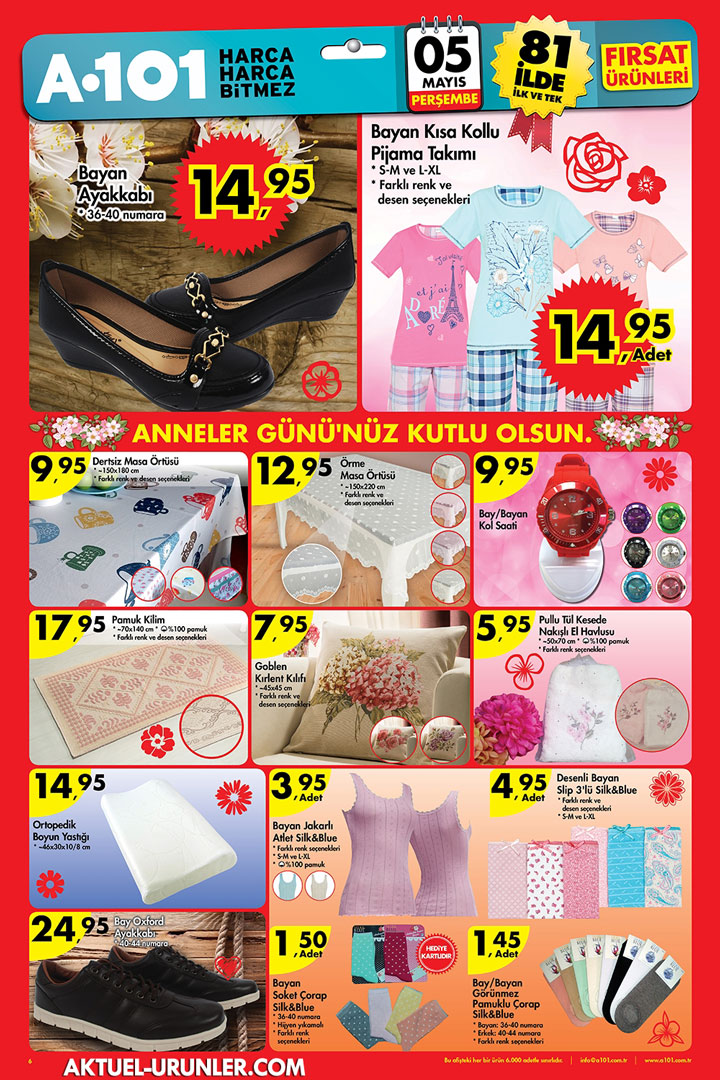 A101 5 Mayıs Anneler Günü (8 Mayıs) Özel Aktüel Sayfası